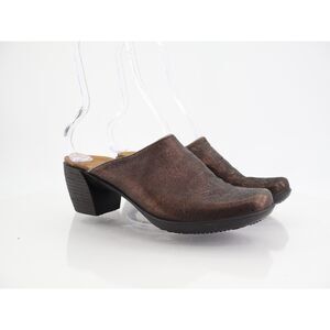 Romika Mule Clog Women's Size 39 8 Brown Metallic Leather Slip On Comfy Shoes